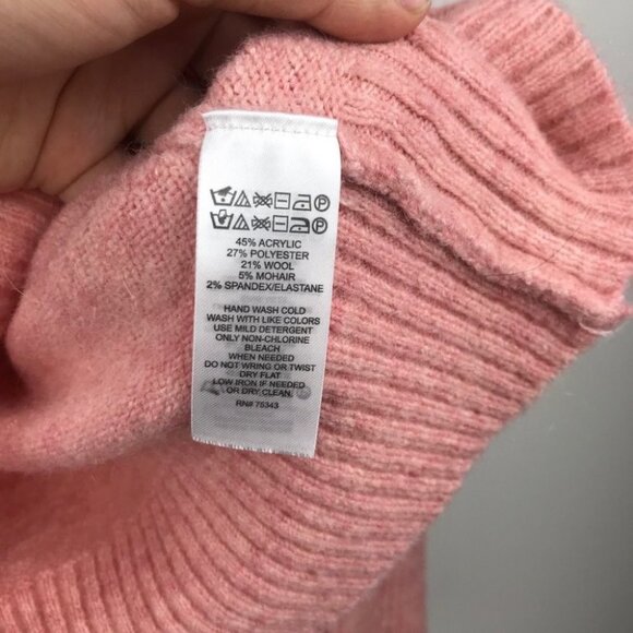 Cynthia Rowley  Coral Mock Neck long sleeve Wool Sweater Women size S - Picture 10 of 13